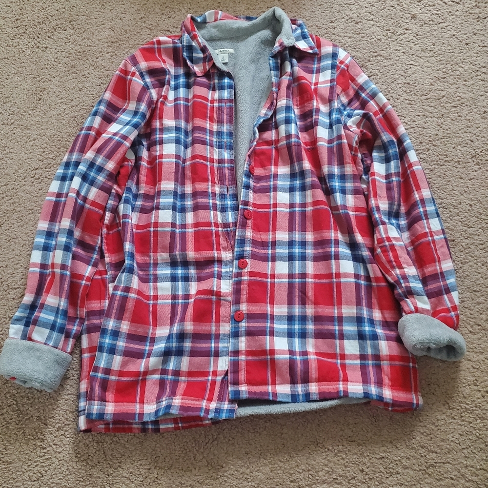 Llbean fleece lined flannel